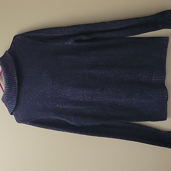 Guess Dark Navy Textured Zip Funnel-Neck Sweater - Picture 6 of 8